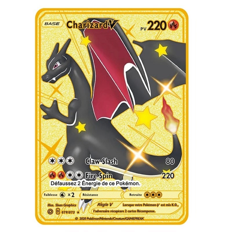 Carte Pokemon Gold Dracaufeu - Carte Pokemon Rare